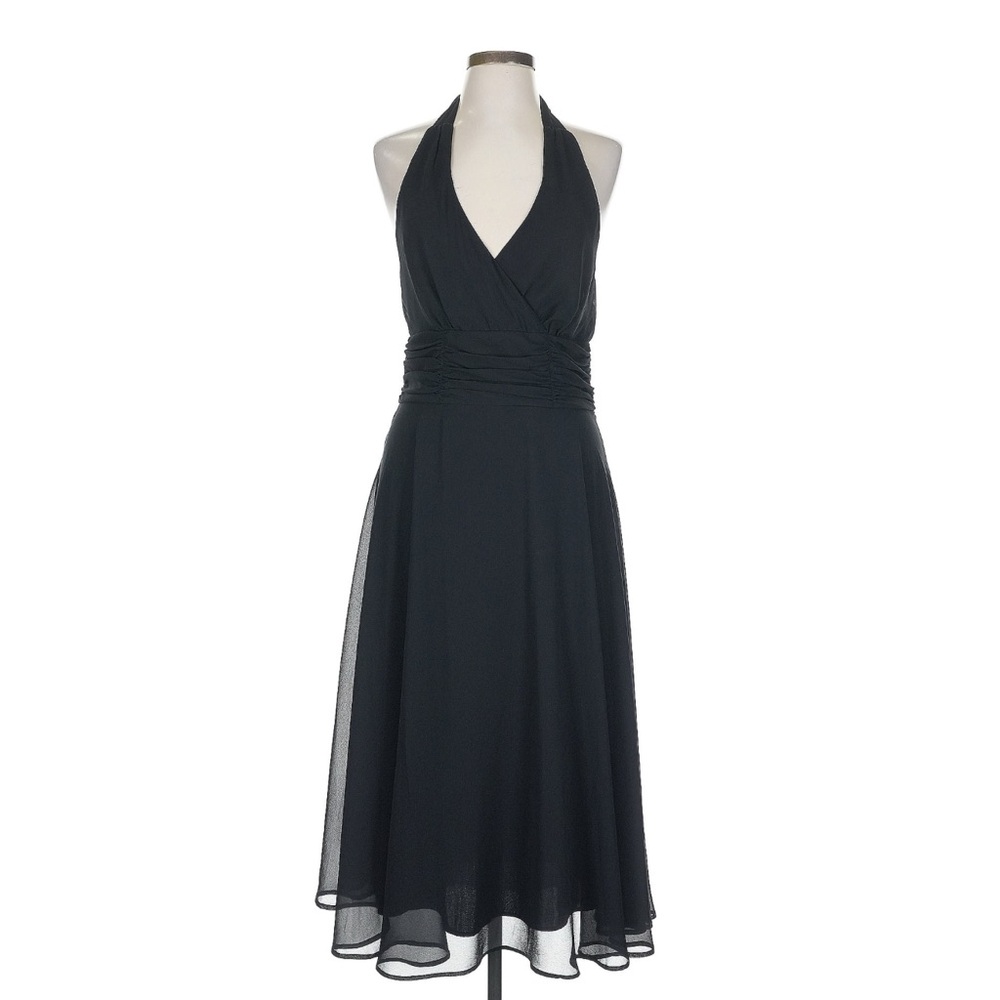 Y2k Midi Black Halter Dress
